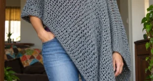 Customizable Poncho pattern by Patti knitting pattern AI image 1