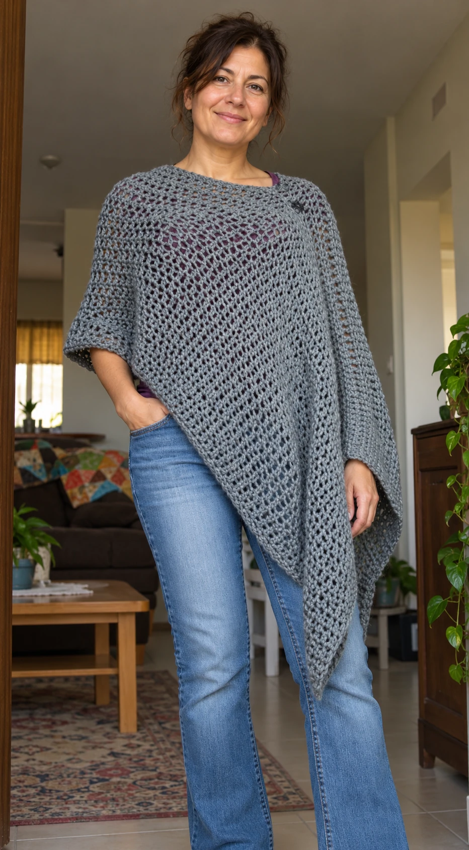 Customizable Poncho pattern by Patti knitting pattern AI image 1