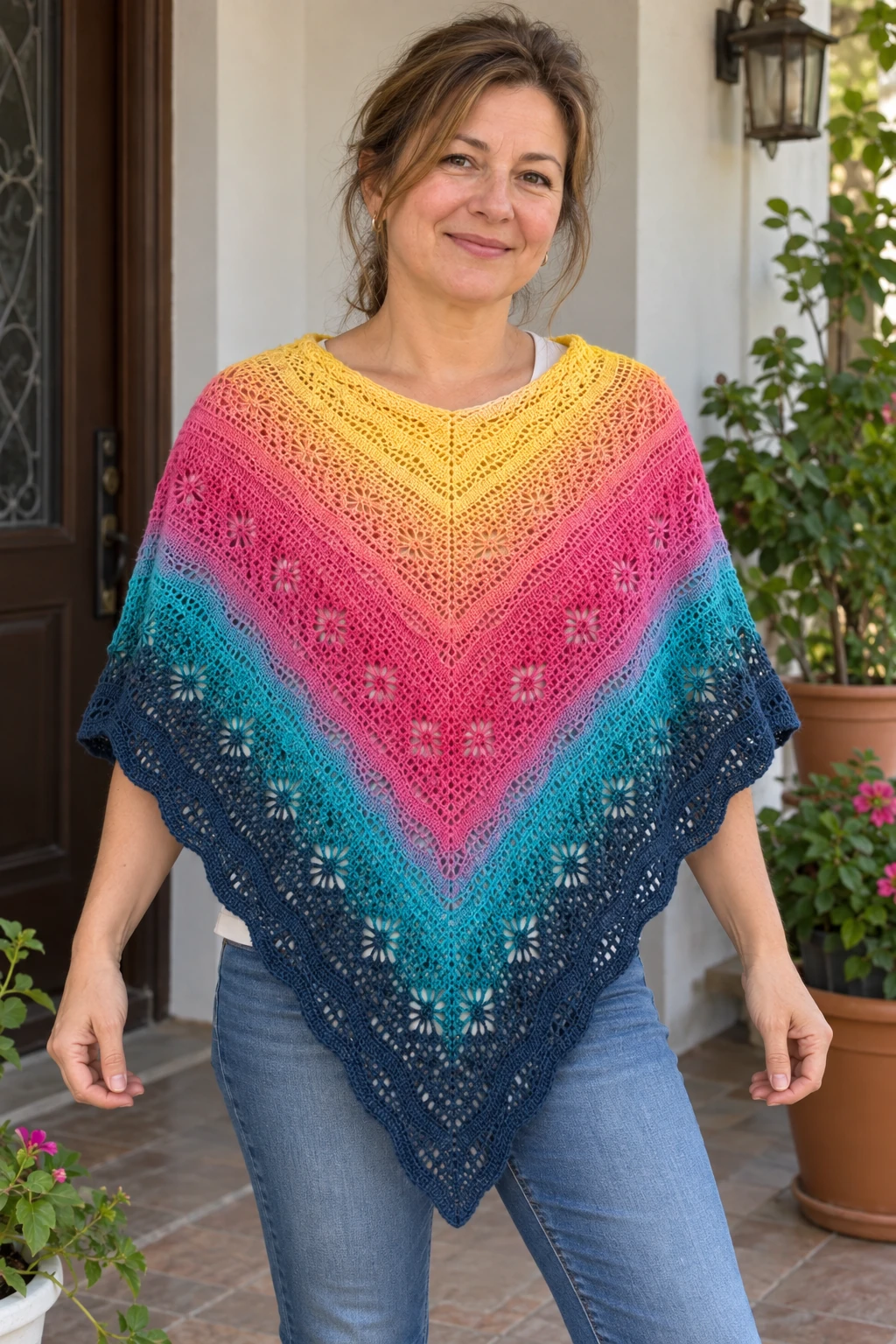 Daisy Chain Shawl pattern by Kirsten Bishop knitting pattern AI image 1