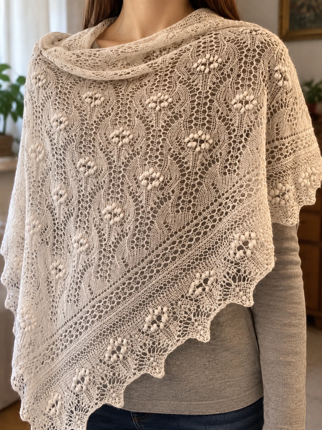 Flowers in the Vase shawl pattern by Siiri Reimann knitting pattern AI image 1