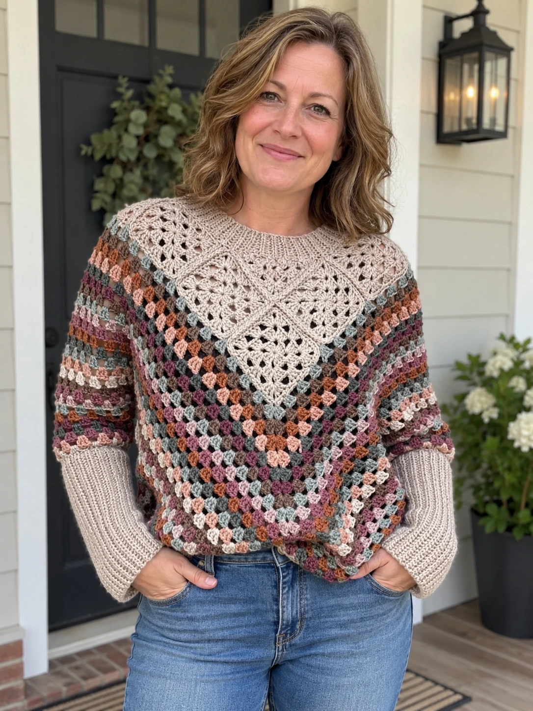 Franny Granny Poncho pattern by Hannah Cross knitting pattern AI image 1