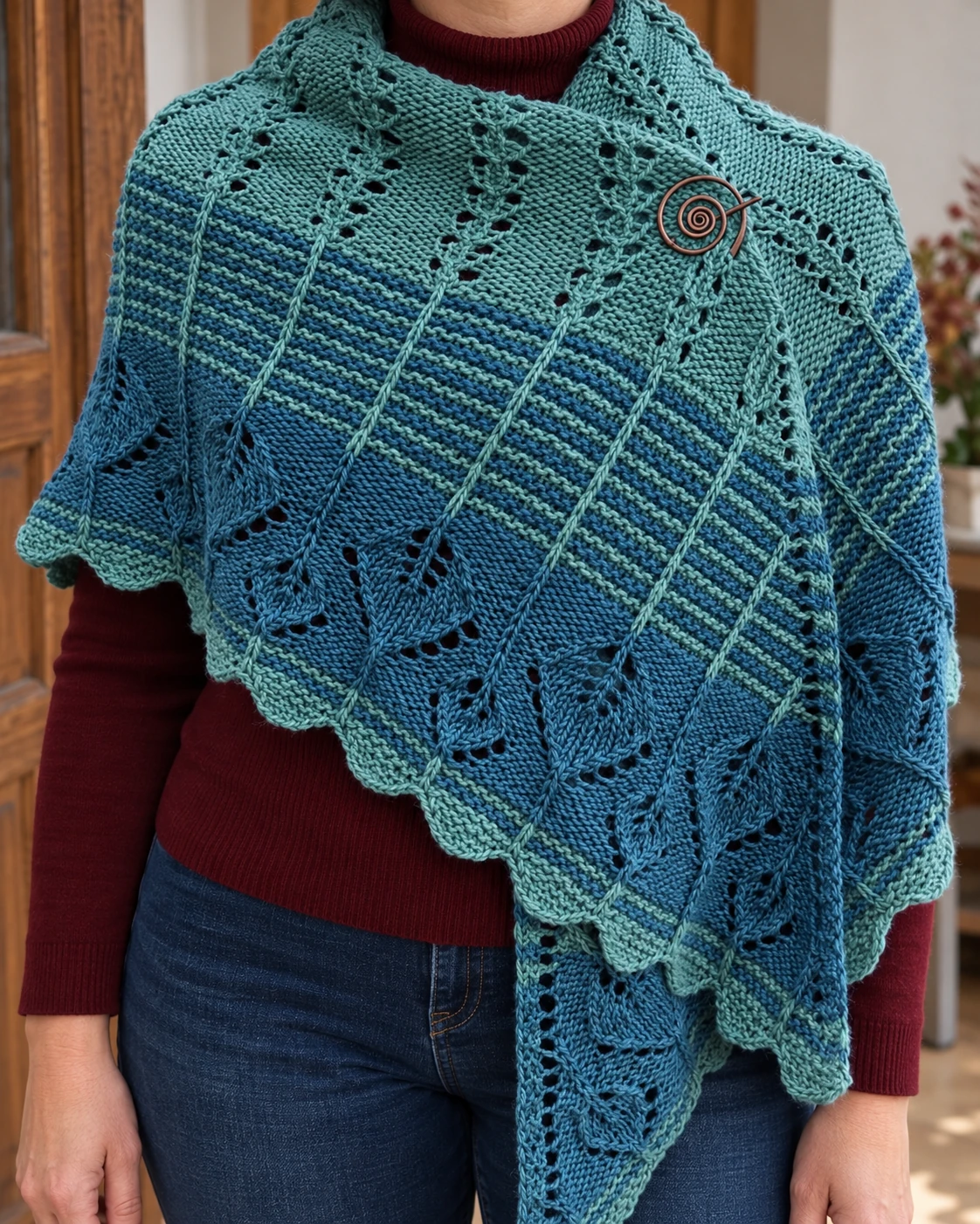 Inishmurray Shawl pattern by Tania Barley knitting pattern AI image 1