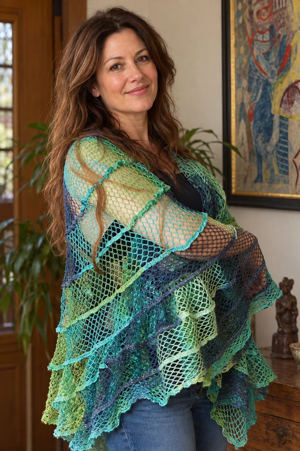 Kelp Forest Shawlette pattern by karinknits designs knitting pattern AI image 1
