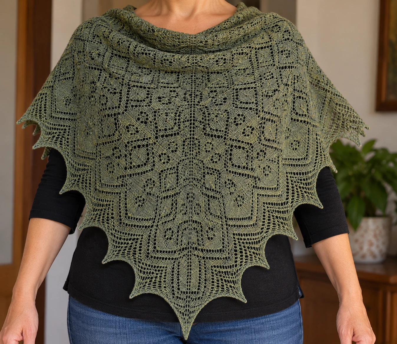 Meander in the Woods Shawl pattern by Denise Bartels knitting pattern AI image 1
