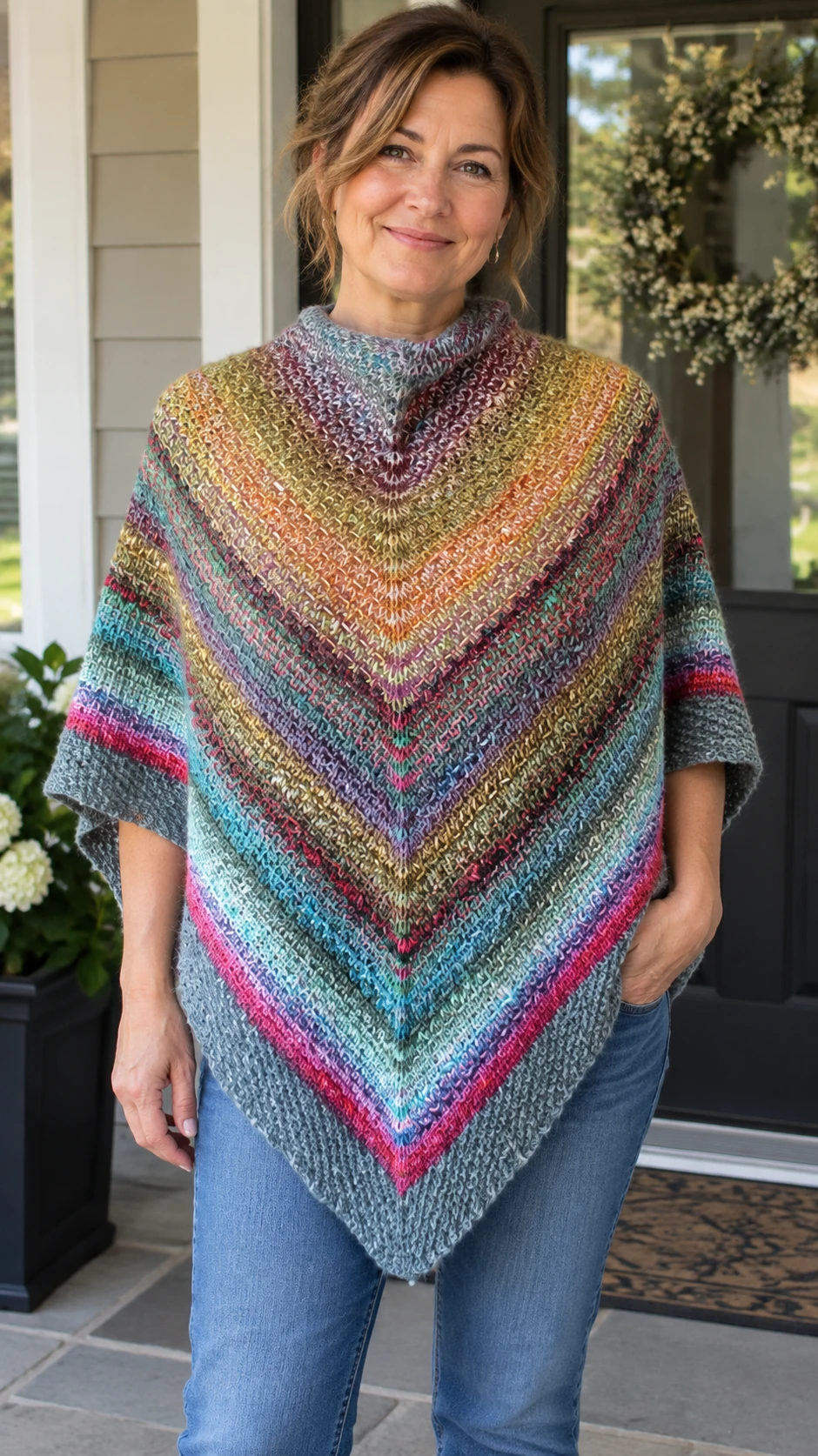 Noro Woven Stitch Shawl pattern by Z apasi knitting pattern AI image 1
