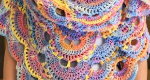 Pastel Virus Stitch Shawl pattern by Pattern Princess knitting pattern AI image 1