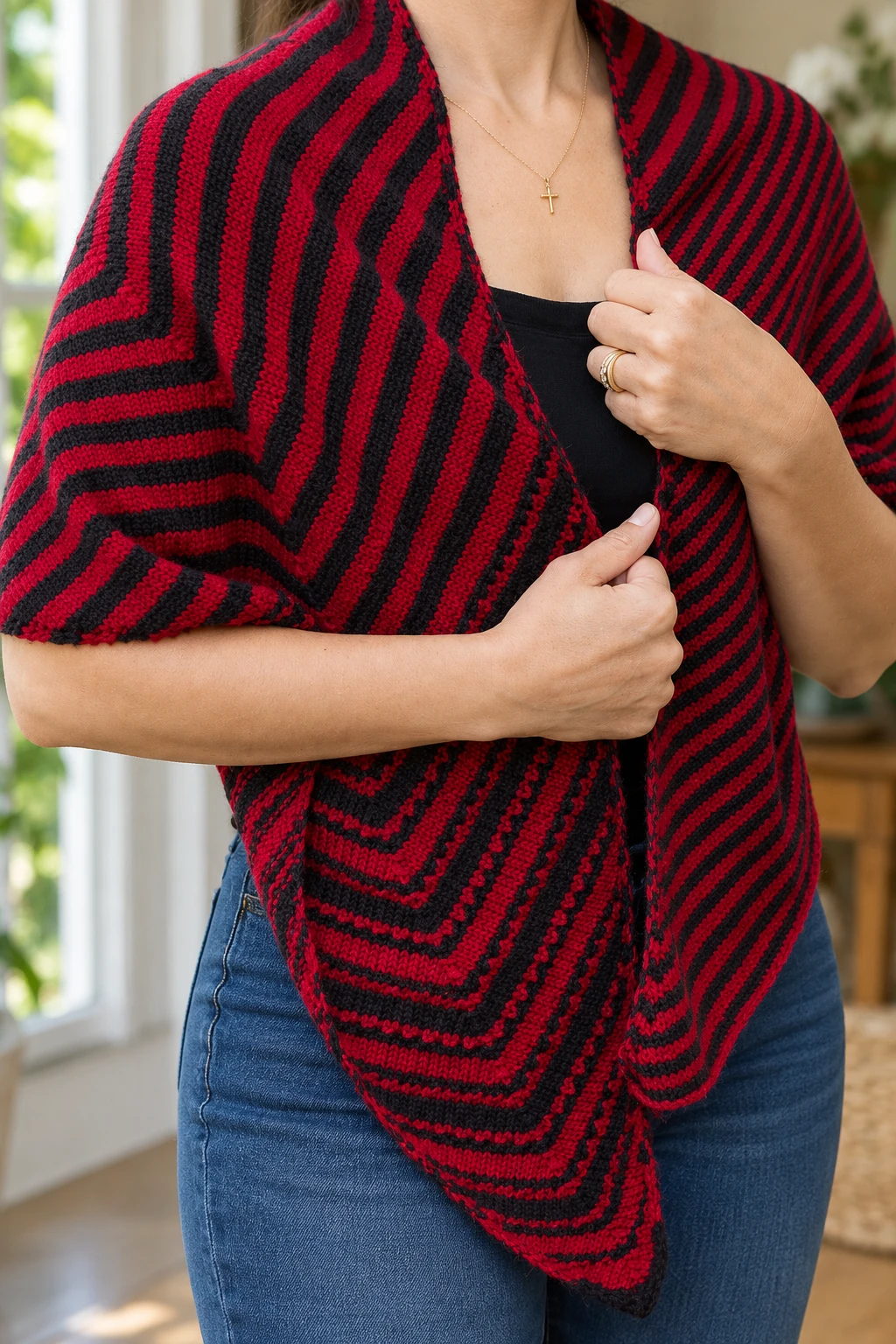 Red Queen Wrap pattern by Shannon Dunbabin knitting pattern AI image 1