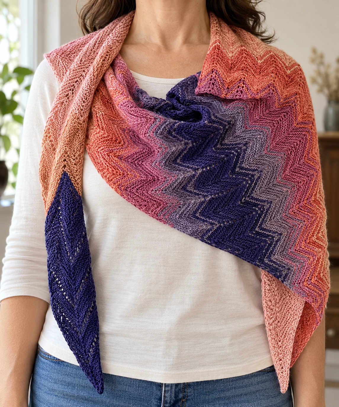 Shimmer Shawl pattern by Ambah O'Brien knitting pattern AI image 1