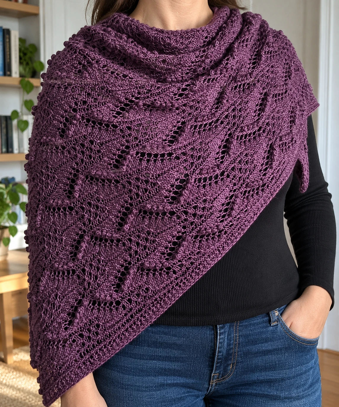 Telesto shawl pattern by Audrey Borrego knitting pattern AI image 1