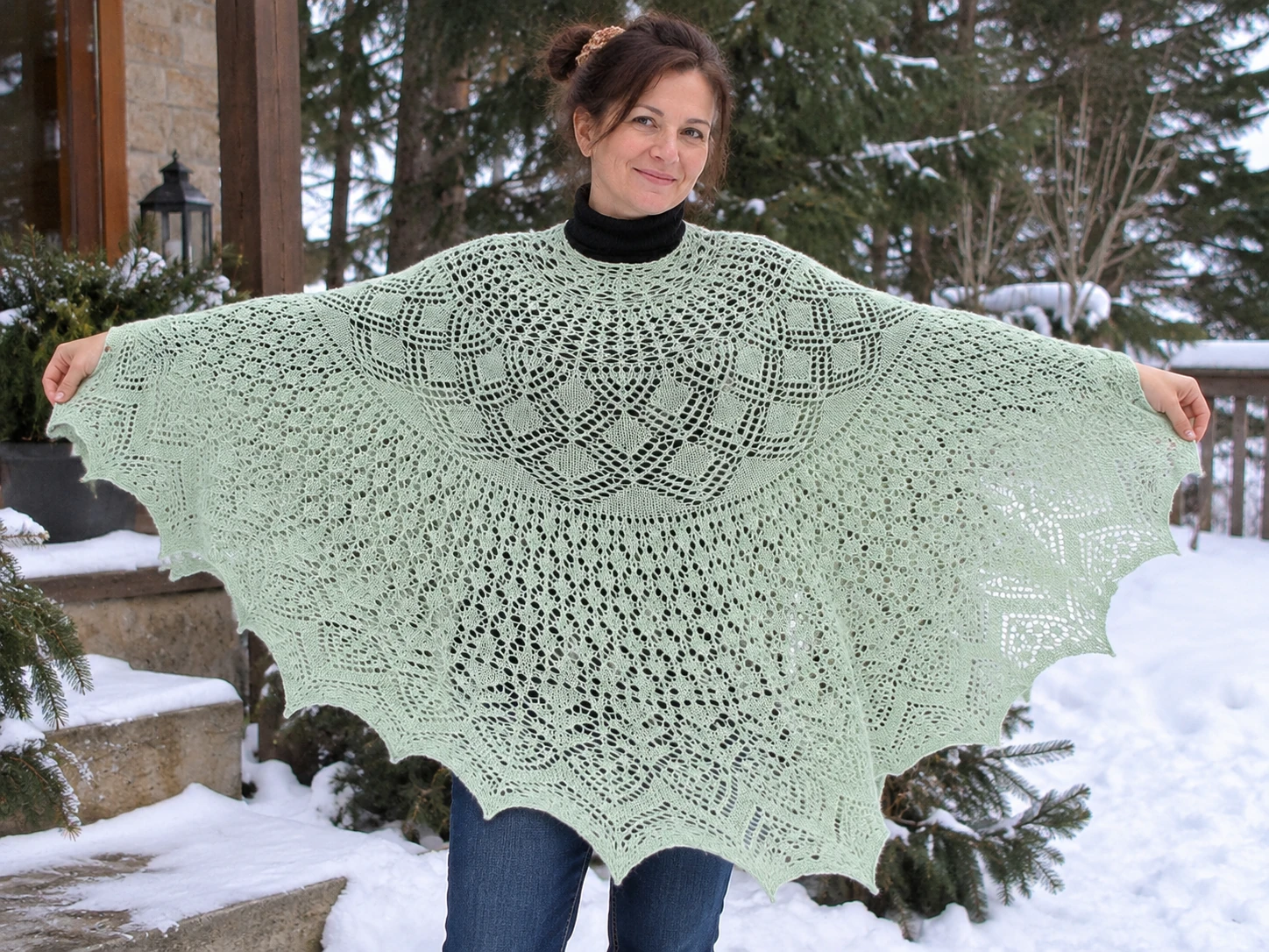 Vernal Equinox Shawl Surprise pattern by Lankakomero knitting pattern AI image 1
